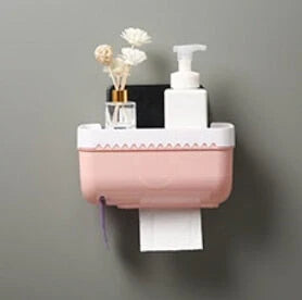 Toilet Paper Holder Wall-Mounted Waterproof Towel Storage