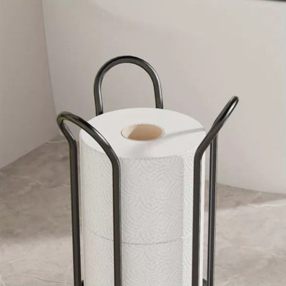 Toilet Paper Stand Chrome Plated Iron Holds Three Rolls