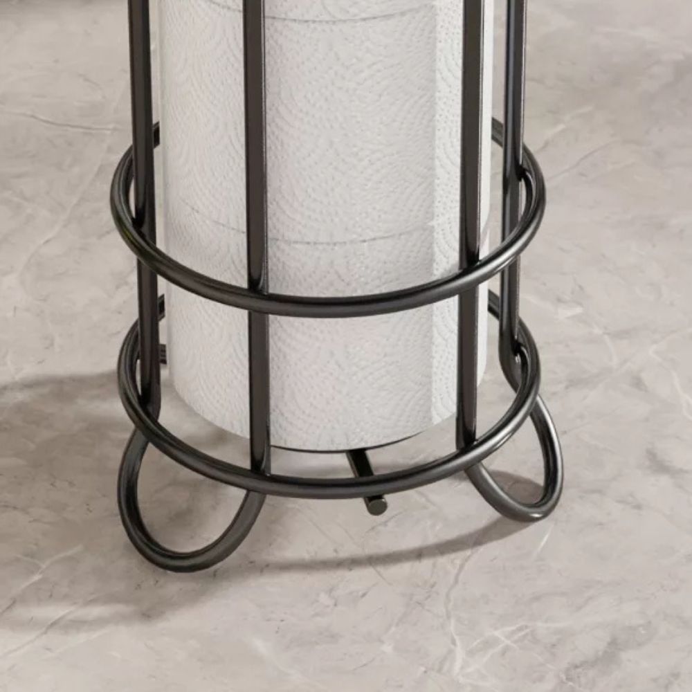 Toilet Paper Stand Chrome Plated Iron Holds Three Rolls