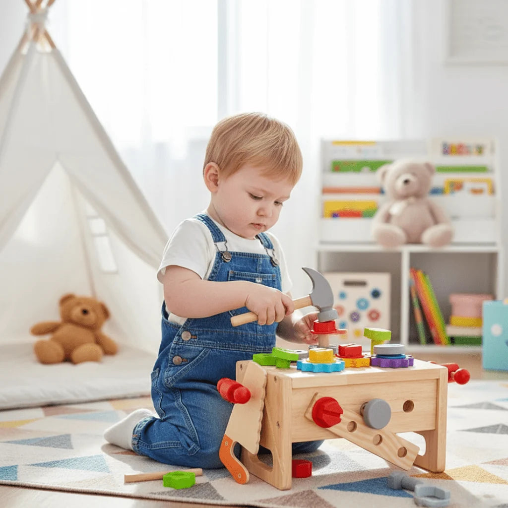 Tool Bench Wooden Storage & Child-Safe