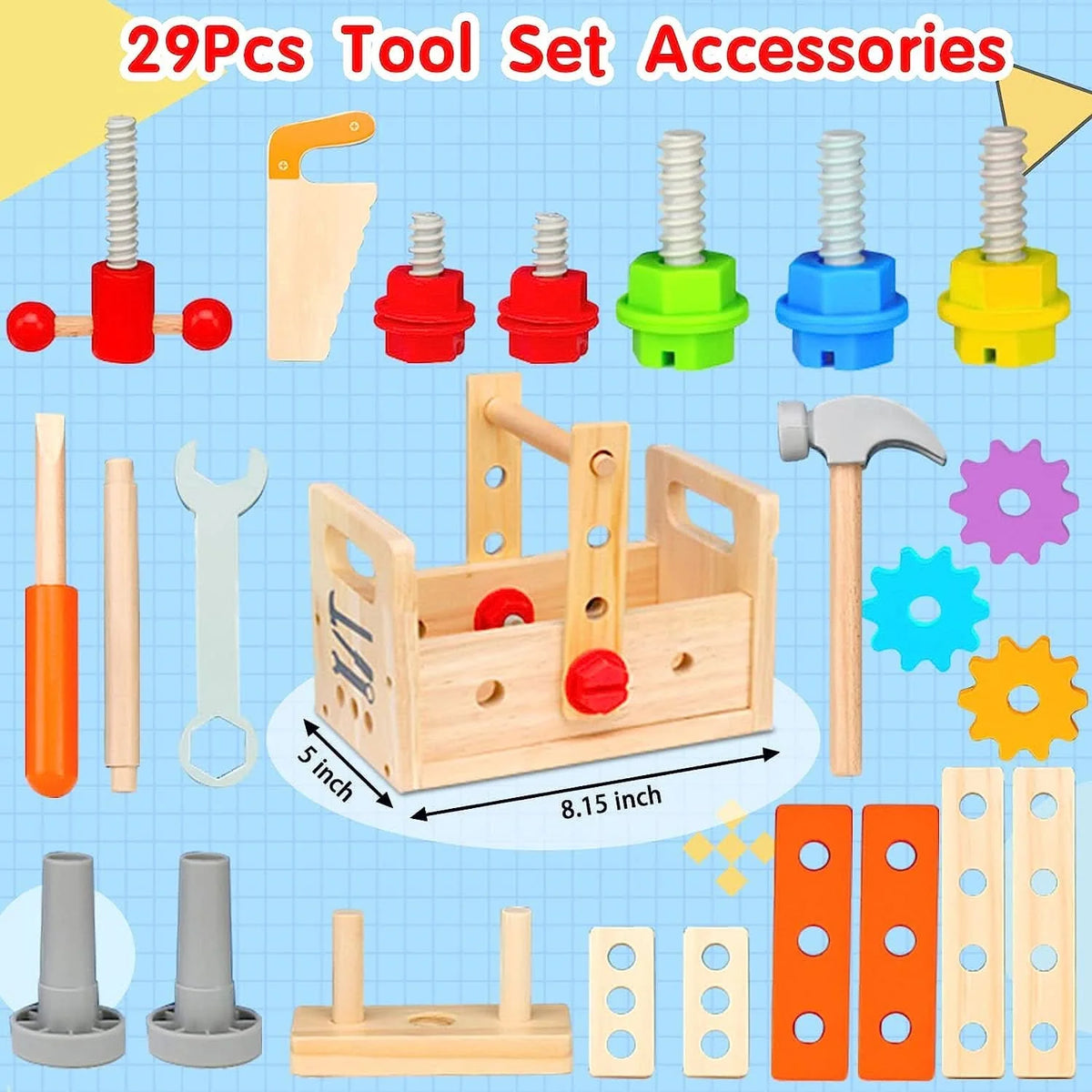 Tool Bench Wooden Storage & Child-Safe