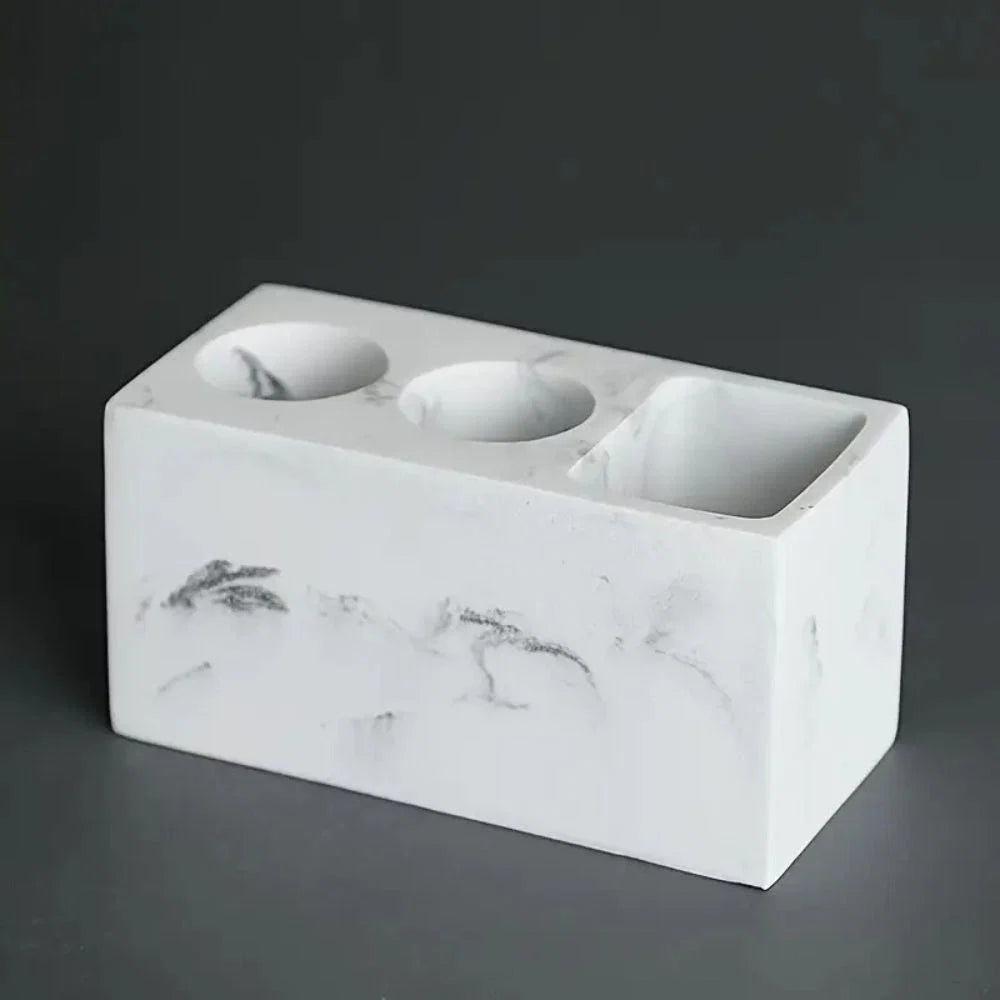 Toothbrush Holder Matte Resin Multi-Slot Organizer