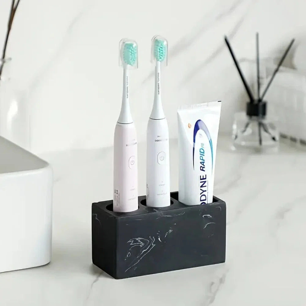 Toothbrush Holder Matte Resin Multi-Slot Organizer