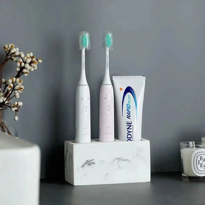 Toothbrush Holder Matte Resin Multi-Slot Organizer
