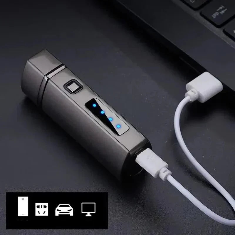 Torch Lighter Windproof Triple-Jet USB Rechargeable Touch-Activated