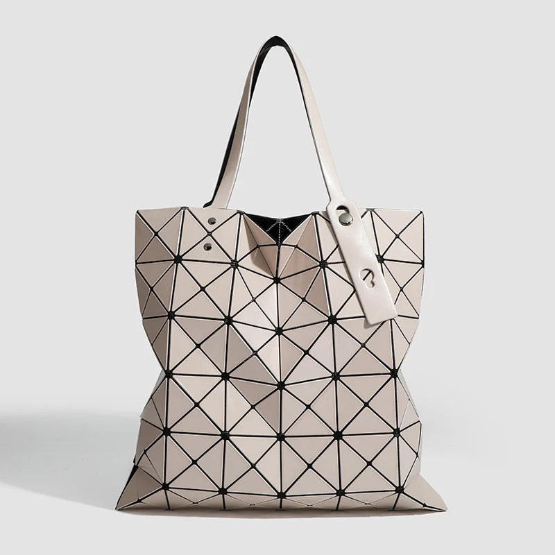 Tote Bag Geometric Pattern Removable Shoulder Strap Multiple Pockets