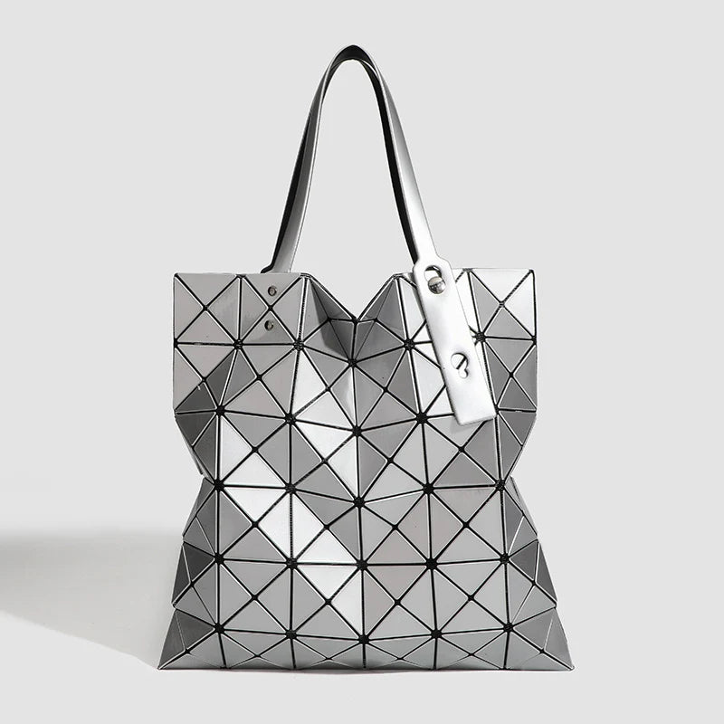Tote Bag Geometric Pattern Removable Shoulder Strap Multiple Pockets