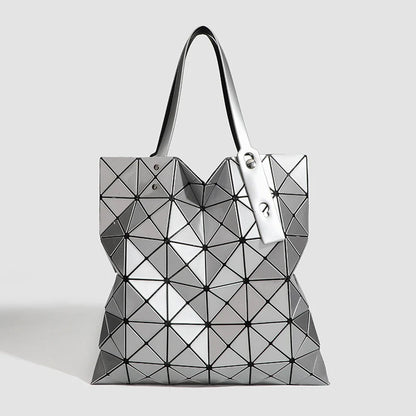 Tote Bag Geometric Pattern Removable Shoulder Strap Multiple Pockets