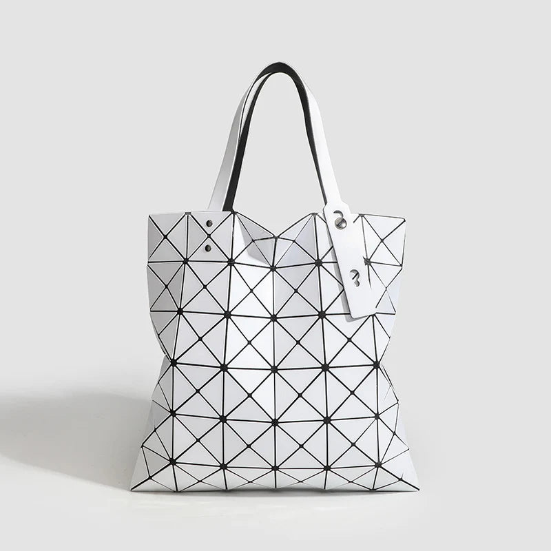 Tote Bag Geometric Pattern Removable Shoulder Strap Multiple Pockets