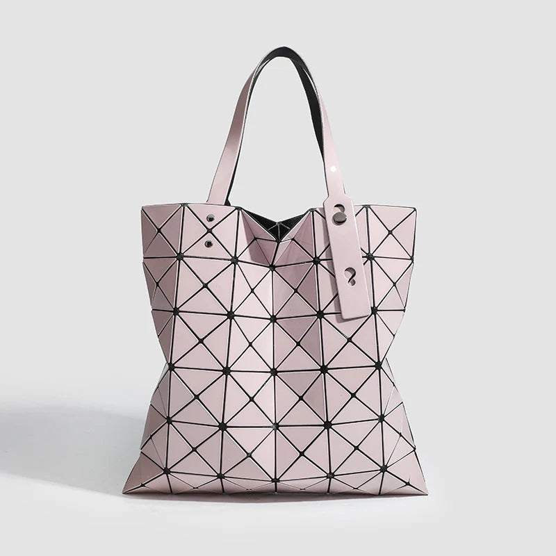 Tote Bag Geometric Pattern Removable Shoulder Strap Multiple Pockets