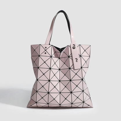 Tote Bag Geometric Pattern Removable Shoulder Strap Multiple Pockets