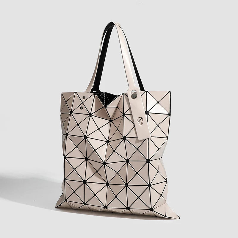 Tote Bag Geometric Pattern Removable Shoulder Strap Multiple Pockets