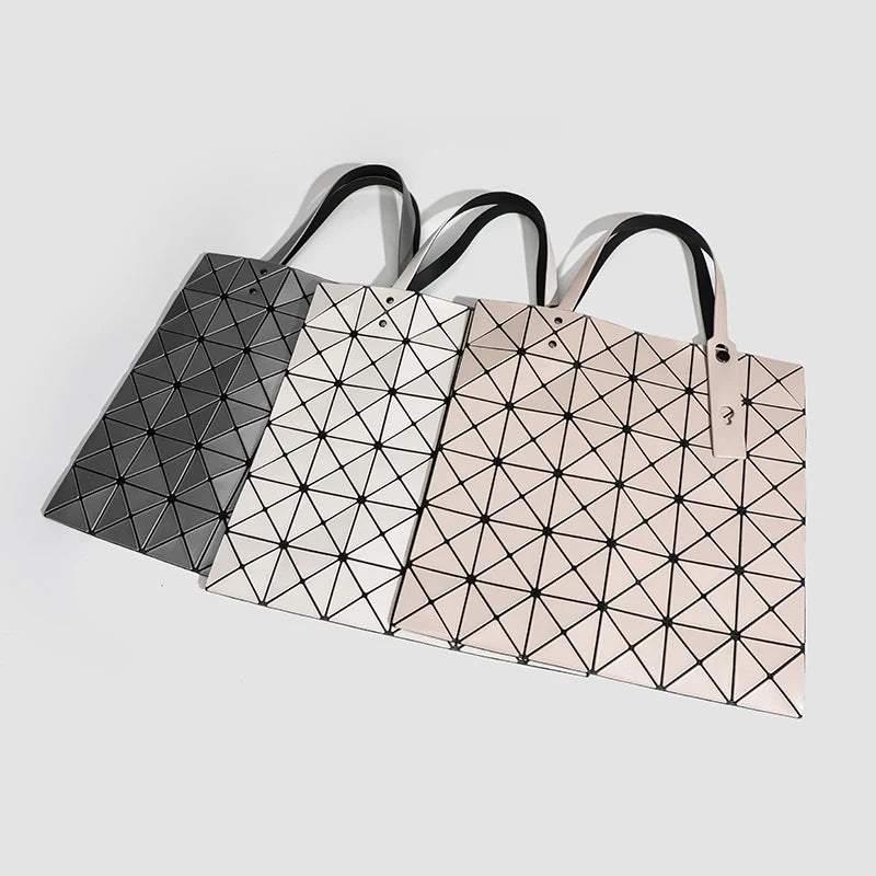 Tote Bag Geometric Pattern Removable Shoulder Strap Multiple Pockets