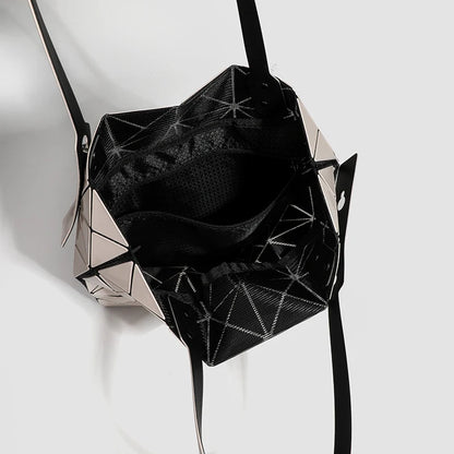 Tote Bag Geometric Pattern Removable Shoulder Strap Multiple Pockets