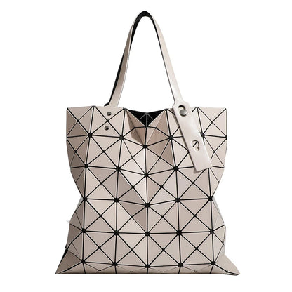 Tote Bag Geometric Pattern Removable Shoulder Strap Multiple Pockets
