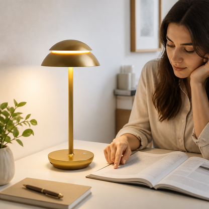 Touch-Dimmable USB Rechargeable Mushroom Table Lamp