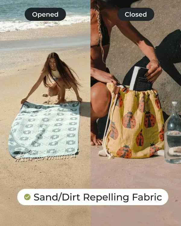 Towel Backpack Convertible Organic Cotton Sand-Resistant
