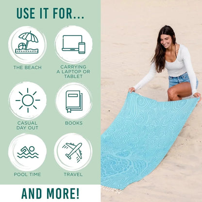 Towel Backpack Convertible Organic Cotton Sand-Resistant