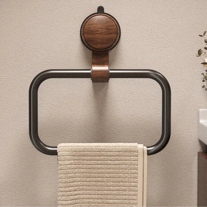 Towel Rack Suction Mount Wood & Corrosion-Resistant Aluminum