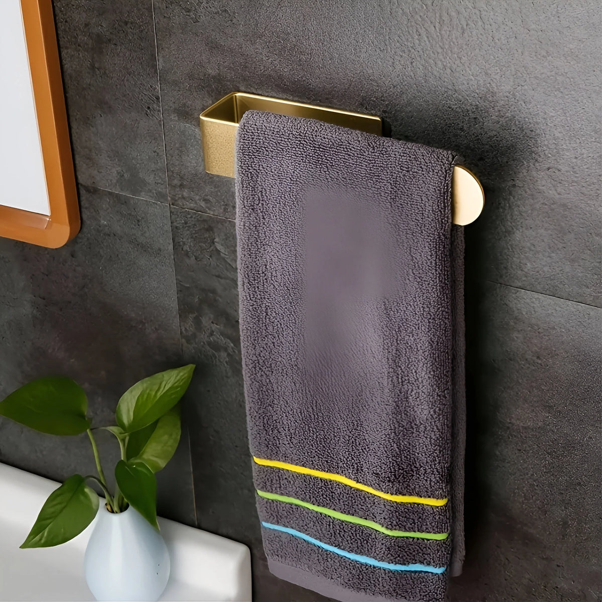 Towel Rack Wall-Mounted Stainless Steel Space-Saving