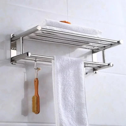Towel Rack Wall-Mounted Stainless Steel Space-Saving