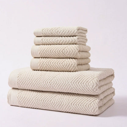Towel Set 100% Cotton Plush Z-Weave 6-Piece