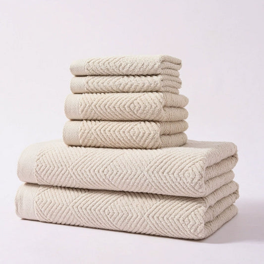 Towel Set 100% Cotton Plush Z-Weave 6-Piece