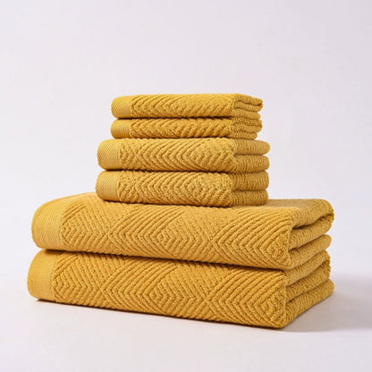 Towel Set 100% Cotton Plush Z-Weave 6-Piece