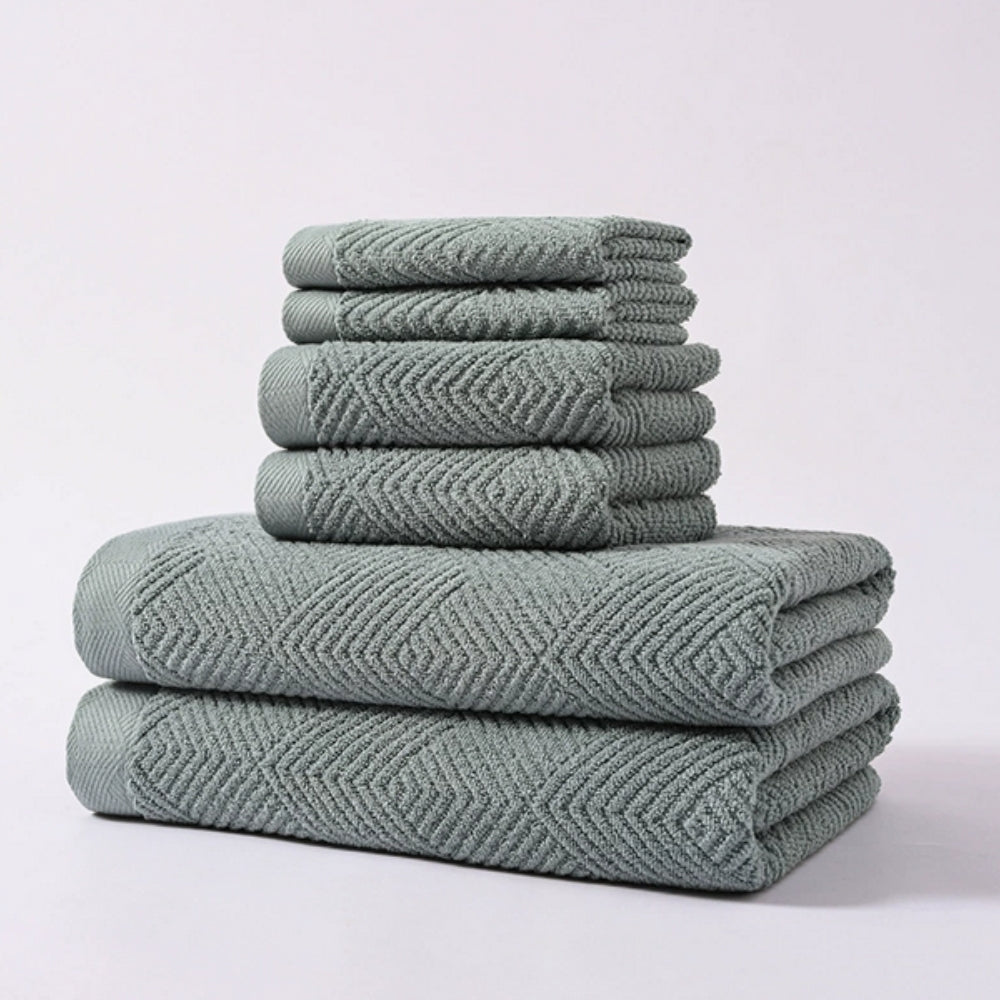 Towel Set 100% Cotton Plush Z-Weave 6-Piece