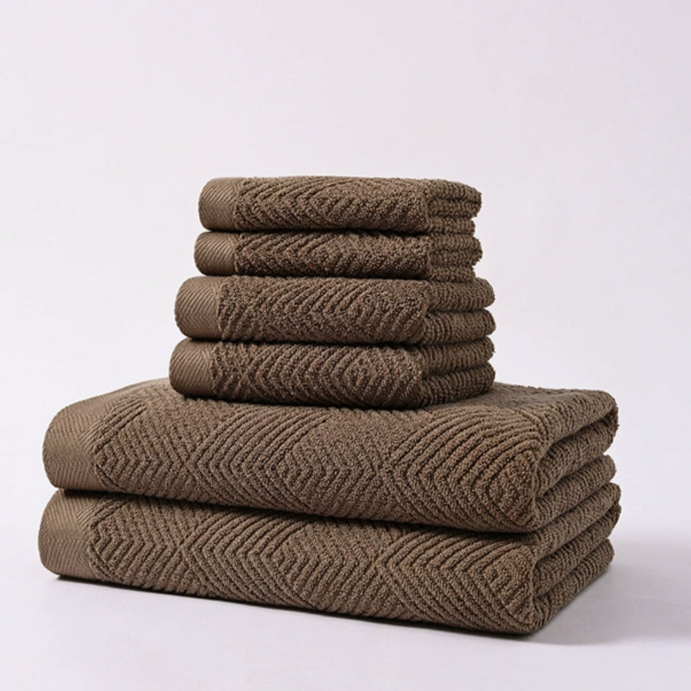 Towel Set 100% Cotton Plush Z-Weave 6-Piece