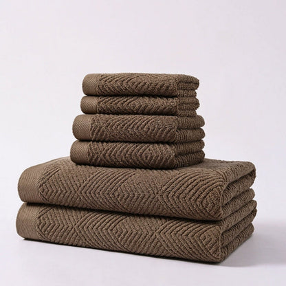 Towel Set 100% Cotton Plush Z-Weave 6-Piece