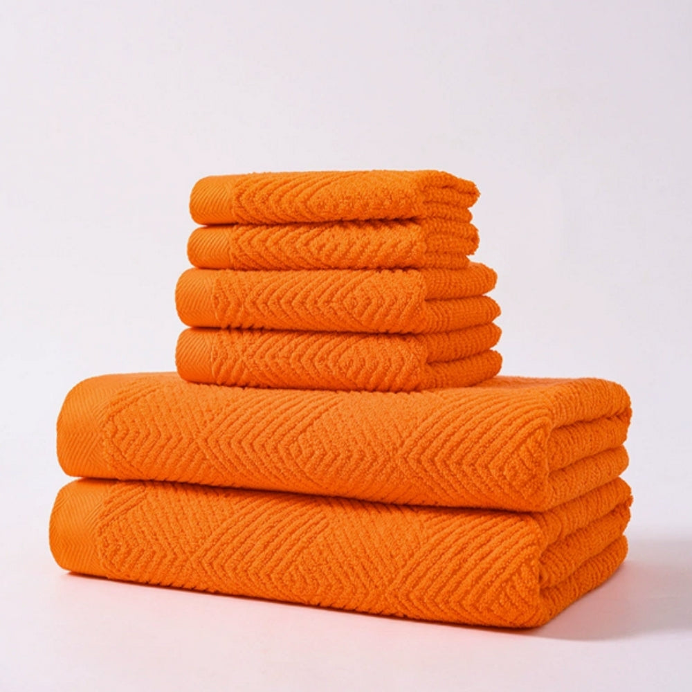Towel Set 100% Cotton Plush Z-Weave 6-Piece
