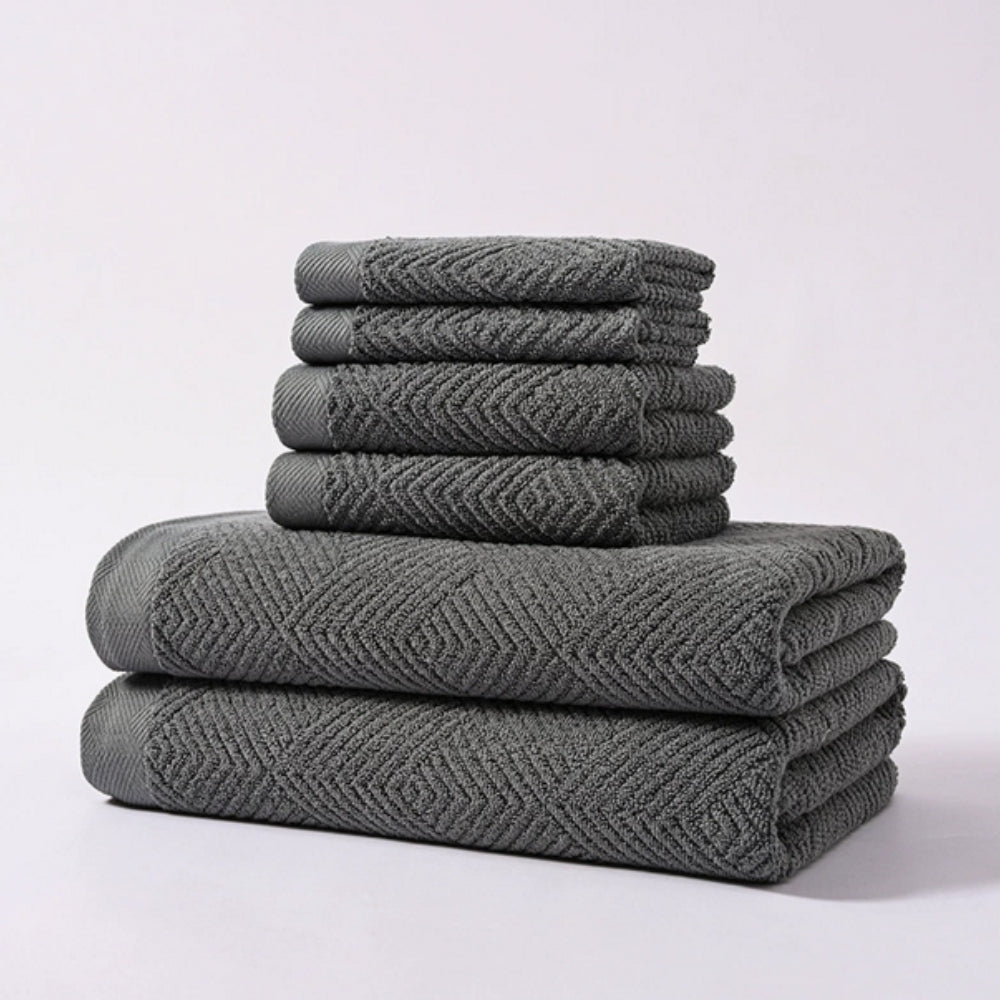 Towel Set 100% Cotton Plush Z-Weave 6-Piece