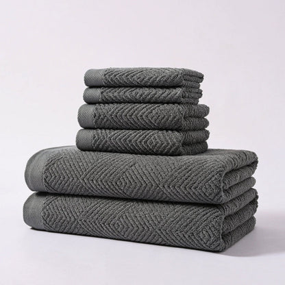 Towel Set 100% Cotton Plush Z-Weave 6-Piece