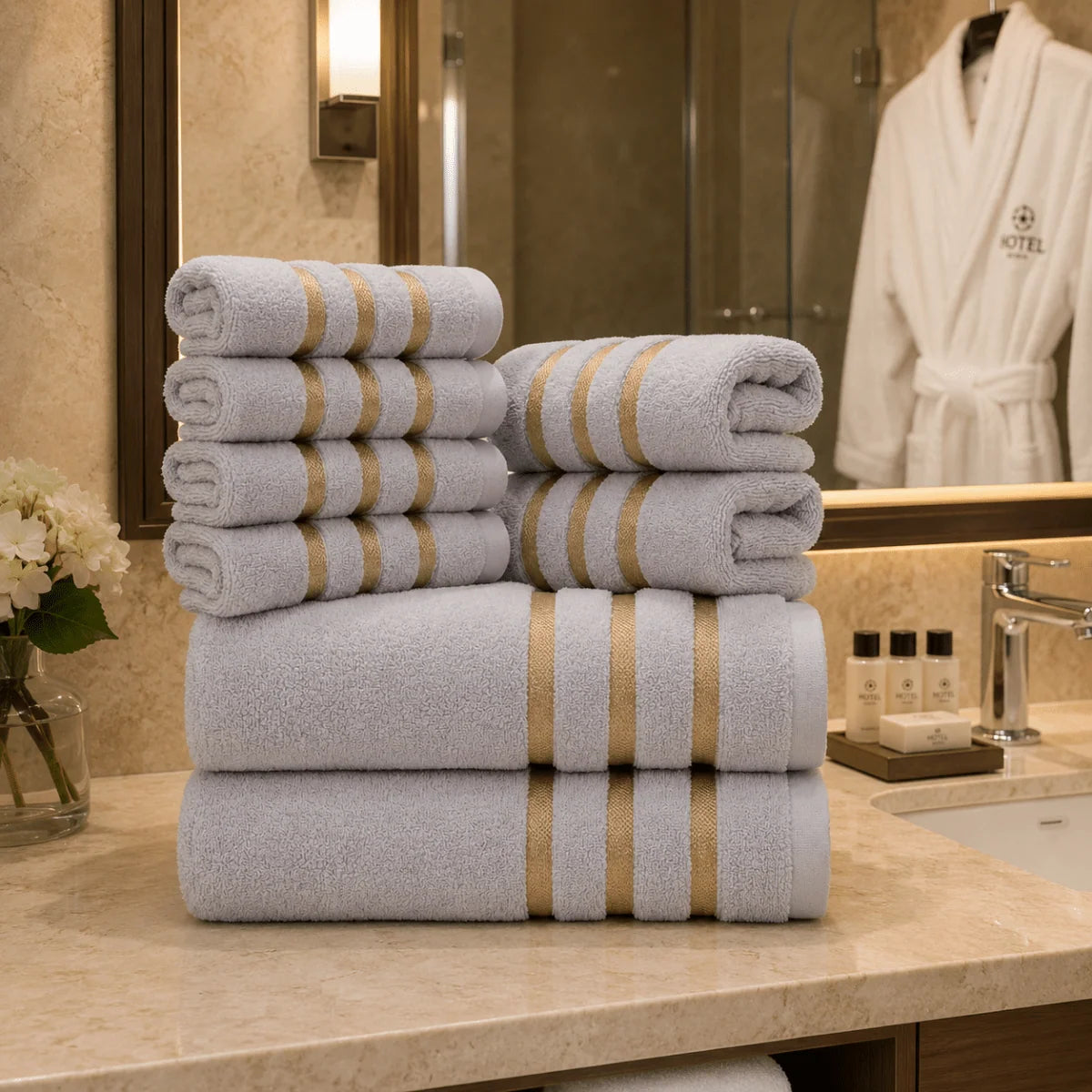 Towel Set Soft Highly Absorbent 8-Piece Set