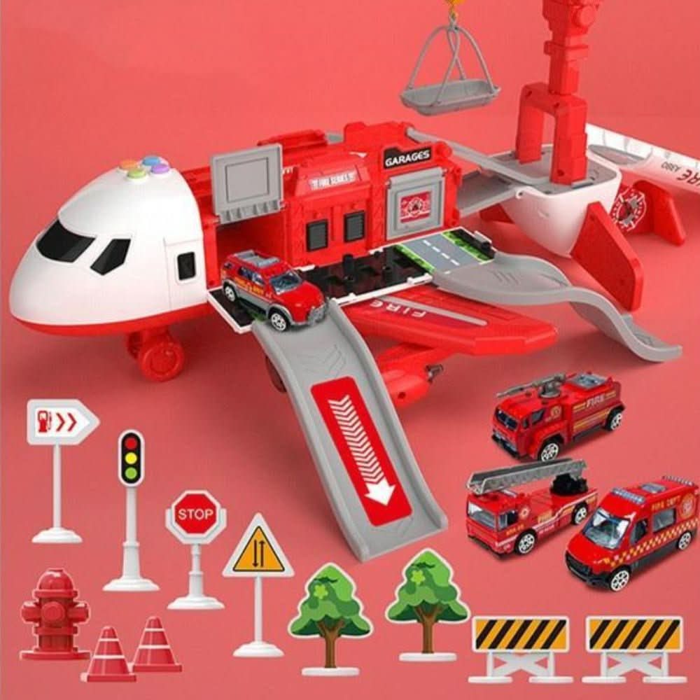 Toy Airplane Playset 5-Piece Aircraft & Vehicle Set