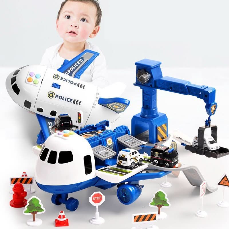 Toy Airplane Playset 5-Piece Aircraft & Vehicle Set