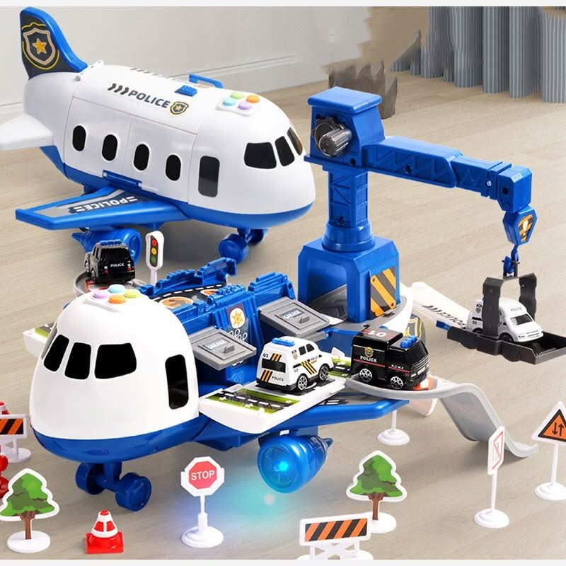 Toy Airplane Playset 5-Piece Aircraft & Vehicle Set