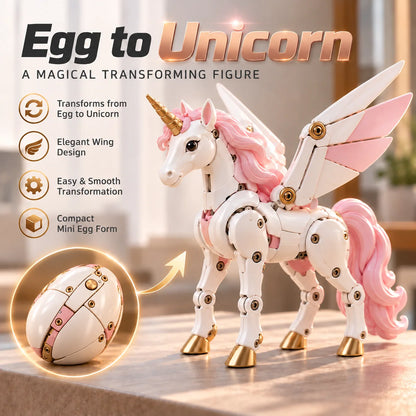 Transforming Unicorn Figure Egg-to-Unicorn Mechanical Wings