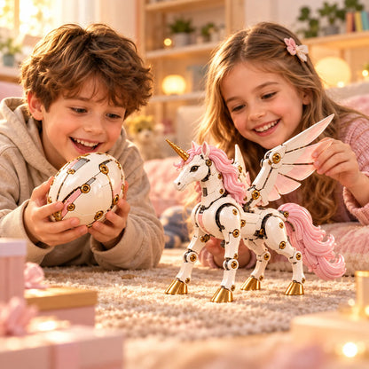 Transforming Unicorn Figure Egg-to-Unicorn Mechanical Wings