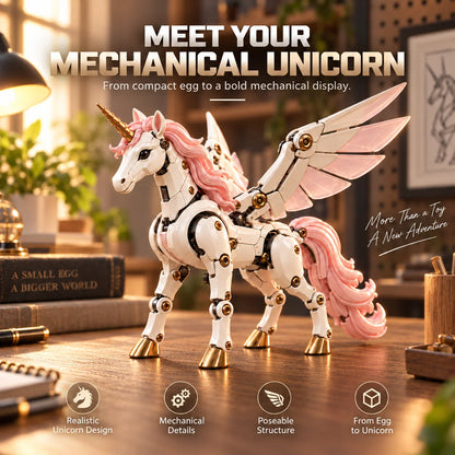 Transforming Unicorn Figure Egg-to-Unicorn Mechanical Wings