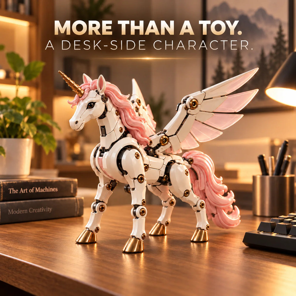 Transforming Unicorn Figure Egg-to-Unicorn Mechanical Wings