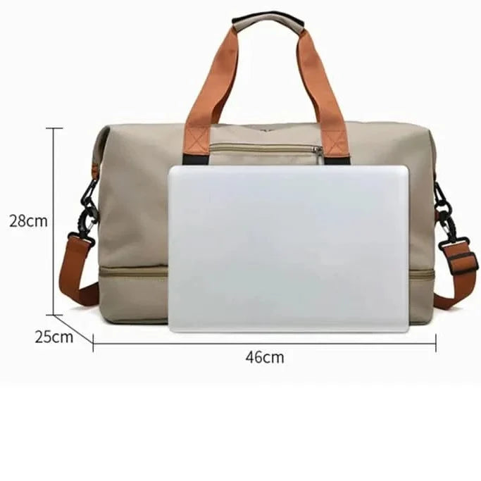 Travel Bag Waterproof Shoe Compartment Wet-Dry Separation