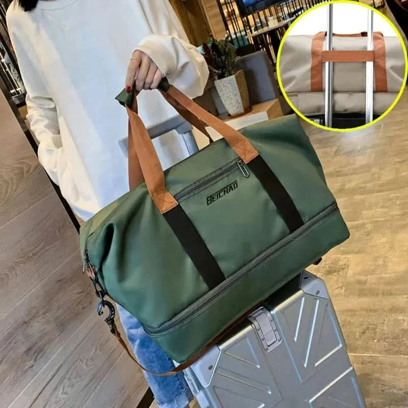 Travel Bag Waterproof Shoe Compartment Wet-Dry Separation