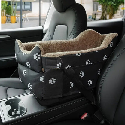 Travel Pet Bed Plush Lining Adjustable Safety Straps