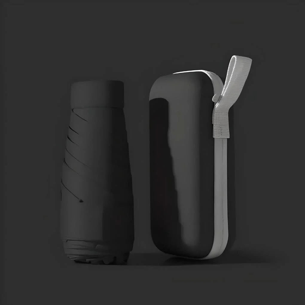 Travel Umbrella Compact Foldable Wide Canopy Hard Shell Case