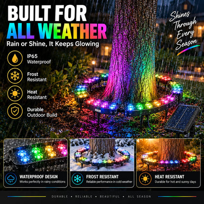 Tree Ring Light Solar-Powered 7-Color RGB