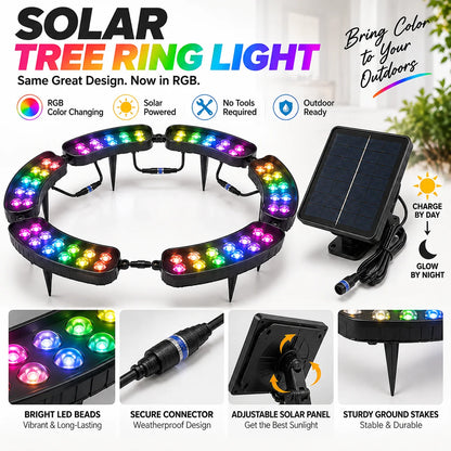 Tree Ring Light Solar-Powered 7-Color RGB