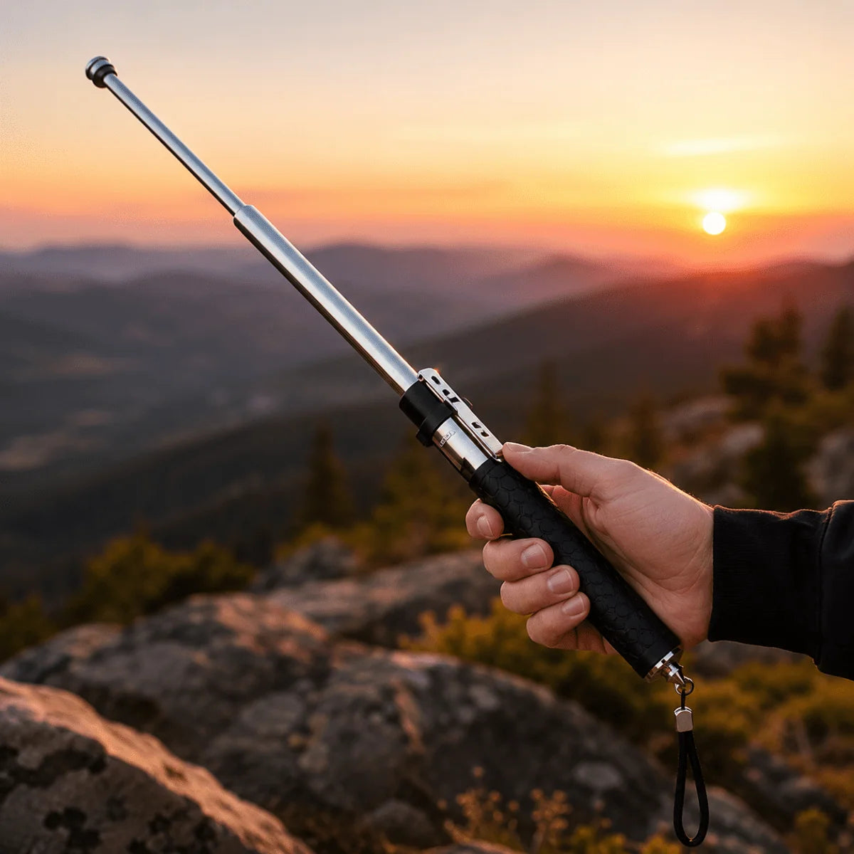 Trekking Pole Automatic Folding Ergonomic Anti-Slip Grip