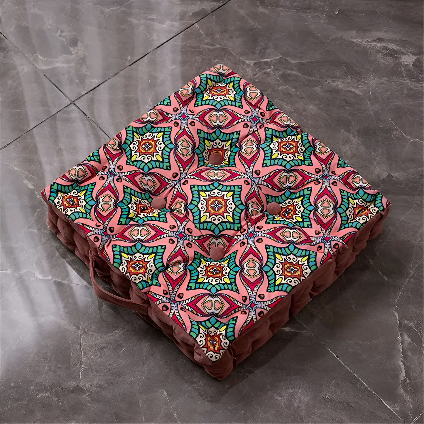 Tufted Floor Cushion Velvet Handcrafted Easy Care